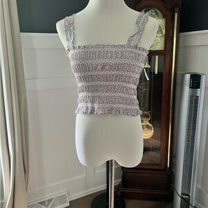 French Connection Lilac Smocked Tank Top